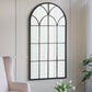 34x65.5' Arched Full-Length Mirror with Black and Gold Windowpane Design