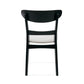 Set of 2 Dining Chairs - Upholstered Seat, Rubberwood Legs