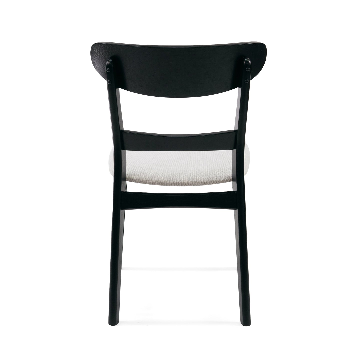Set of 2 Dining Chairs - Upholstered Seat, Rubberwood Legs