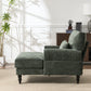 Modern Chaise Lounge Upholstered Sofa Recliner Chair in Green