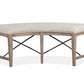 Paxton Place - Curved Bench With Upholstered Seat - Dovetail Gray