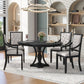 5 Piece Dining Set Extendable Round Table And 4 Chairs - Black / Oak - view 3