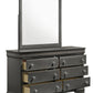 Blaze Modern Style Mirror Made with Wood in Metallic Gray