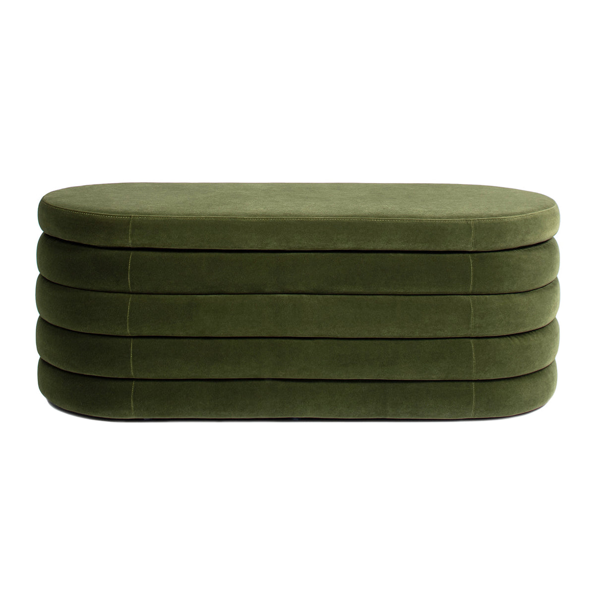 Fuji 49" Upholstered Oval Storage Bench