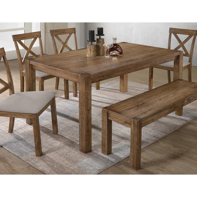 Transitional 6 Pieces Driftwood Dining Set
