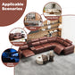 6-Piece Modular Leather Sofa with 2 Cup Holders