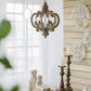 Farmhouse Chandelier, 6 Light Wood Chandelier Pendant Light Fixture With Adjustable Chain For Dining Room - view 14