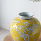 Decorative Yellow and White Accent Vase