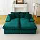 Green Turtle Velvet Double Chaise Lounge
