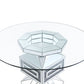 Noralie - 30" Dining Table - Clear Glass, Mirrored & Faux Diamonds