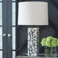 Macaria - Marble Table Lamp - White / Black