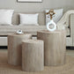 Set of 3 Rounded Wood Coffee Tables