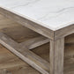 Loyaska - Rectangular Cocktail Table - Brown / Ivory