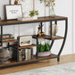 70.9” Industrial Console Sofa Table with 7-Tier Storage Shelves