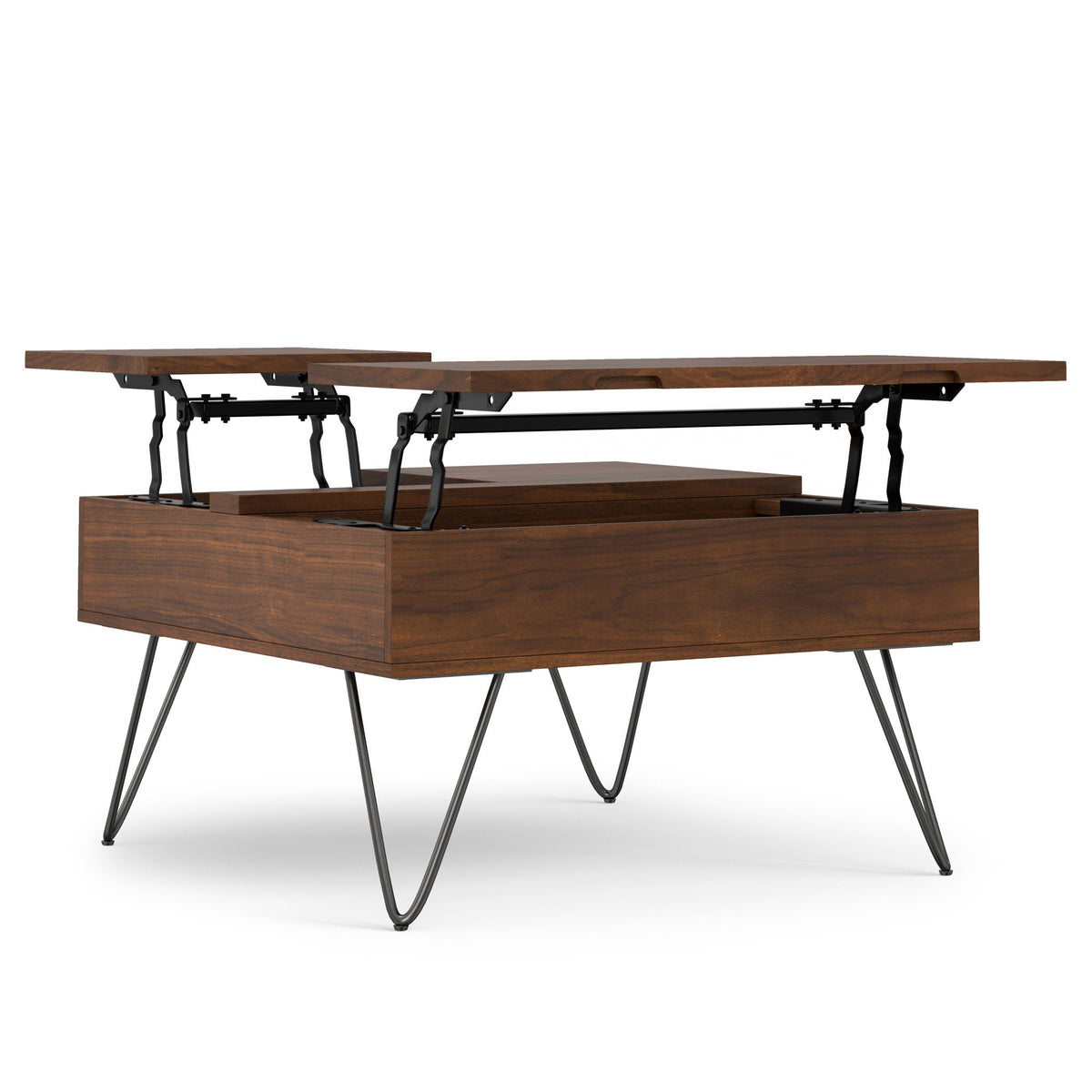 Square Lift Top Coffee Table with Hidden Storage - Walnut