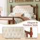 Queen Size Upholstered Platform Bed with Button Tufted Headboard