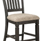 Tyler Creek - Upholstered Barstool (Set of 2) - Black / Grayish Brown