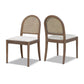 Panama 18.5" Curved Cane Rattan Side Dining Chair, Set of 2