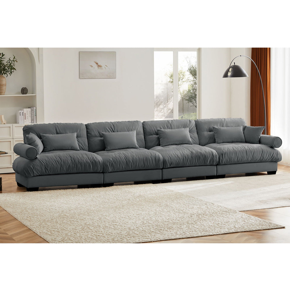 Super Comfort Oversized Modular Sectional Sofa, Deep Seat Convertible L Shaped Couch - view 8