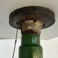 Original Vintage Rustic Industrial Green Enamel Gas Station Ceiling Light