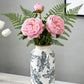 5.3x5.3x10.2" Flower Vase with Floral Pattern