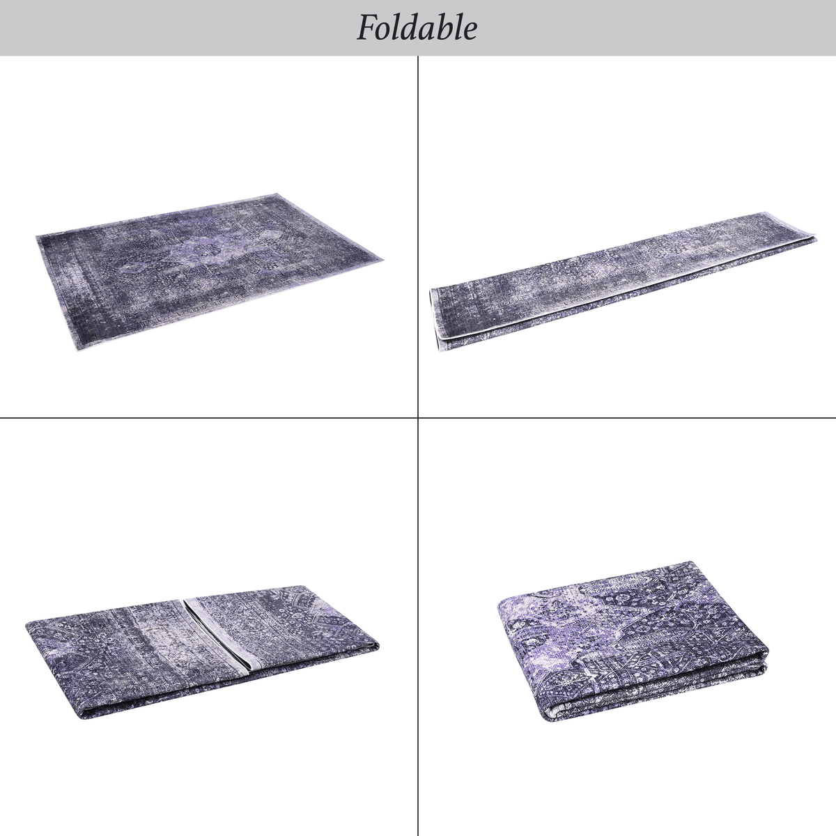 MAVAL Anthracite Washable Rug 8x10 Area Rug