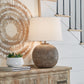 Neavesboro - Metal Table Lamp - Antique Brown / White