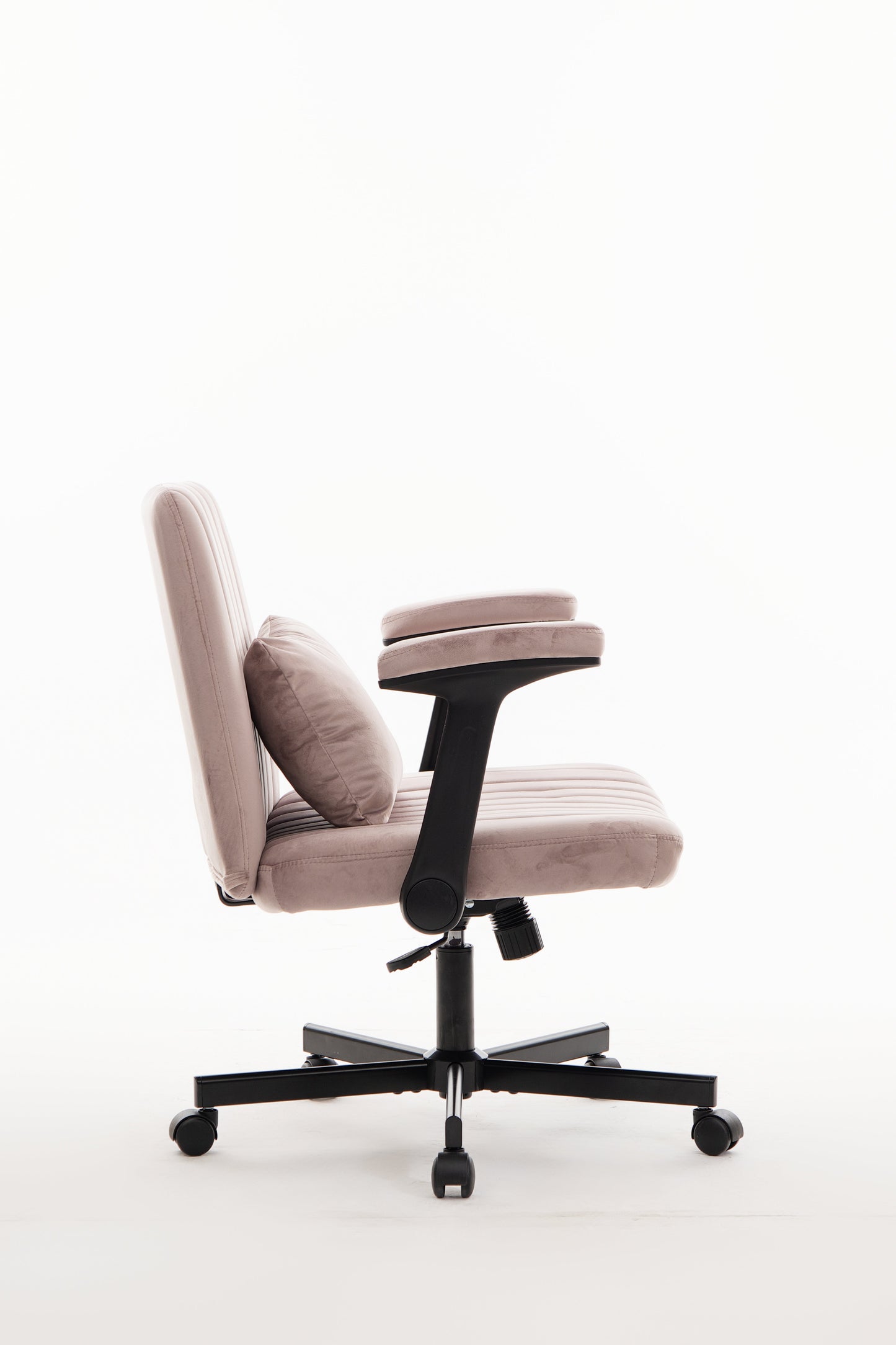Pink Velvet Criss Cross Armrest Office Chair