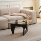 Small Farmhouse Coffee Table Mid-Century Modern Wood Center Table for Living Room