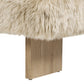Leda 49" Sheepskin Fur Rectangular Accent Bench