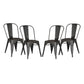 Set of 4 Stackable Metal Dining Chairs
