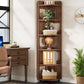71.65" Tall 6-Tier Rustic Corner Bookshelf