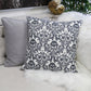 Baroque Skull Damask Accent Pillow – Black & White Day of the Dead Accent Cushion