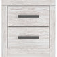 Cayboni - Two Drawer Night Stand - Whitewash