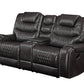 Braylon Magnetite Synthetic Leather Recliner Loveseat with Cupholder Console