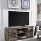 Derekson - LG TV Stand w/Fireplace Option - Multi Gray