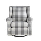Patli Gray & White Fabric Glider Chair with Swivel