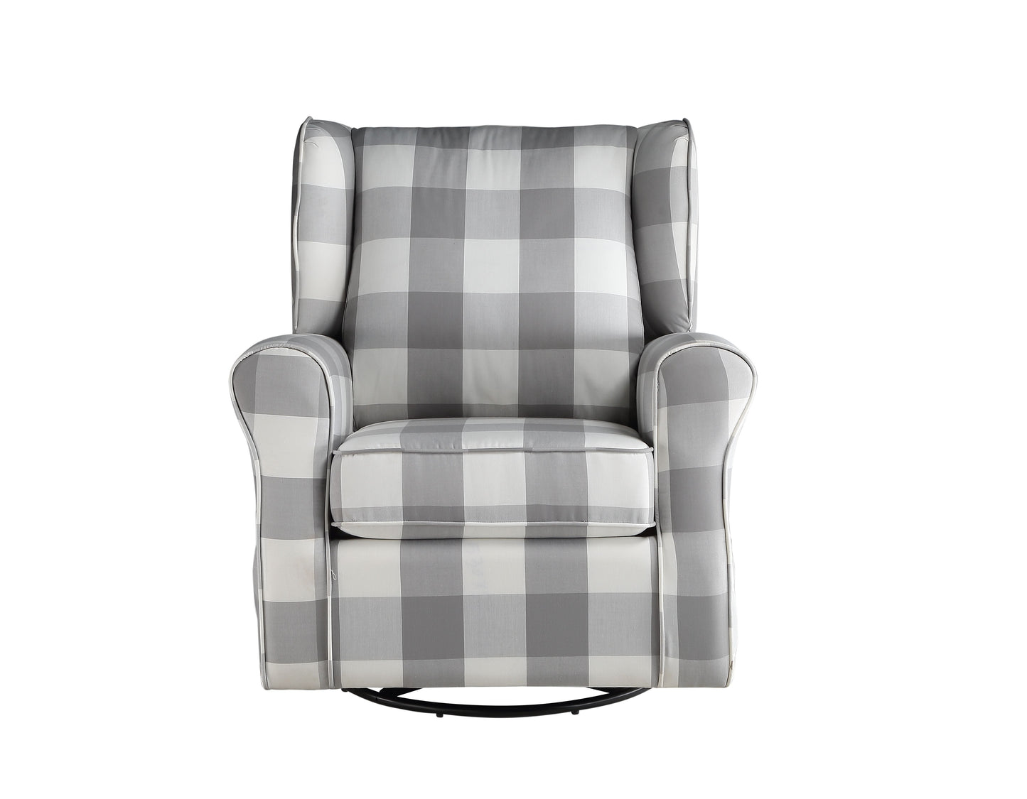 Patli Gray & White Fabric Glider Chair with Swivel