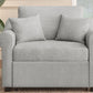 Chenille Convertible Sleeper Chair with Adjustable Backrest