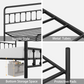 Metal Full Size Bed Frame with Headboard and Under Bed Storage