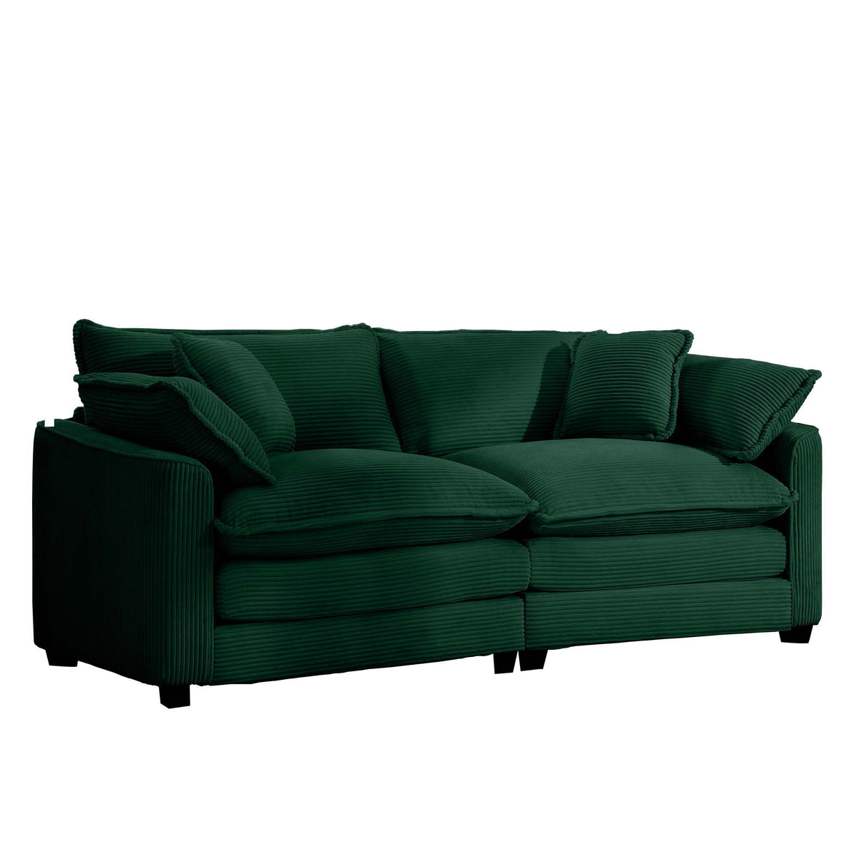 Modern 2 Seater With 4 Pillows, Upholstered Deep Seating Loveseat - view 2