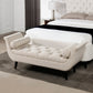 Alma Tufted Flared Arm Entryway Bench in Sky Neutral