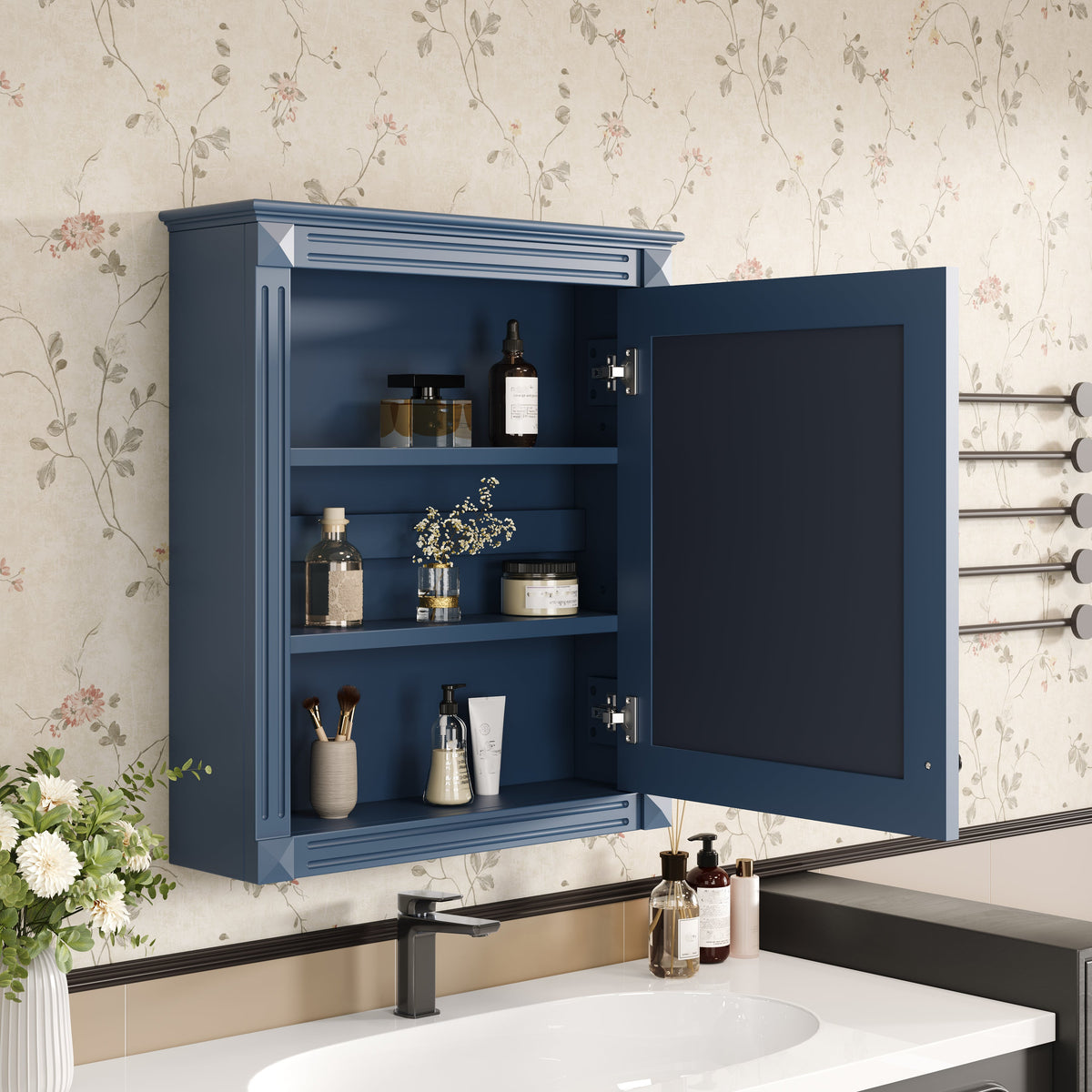 24'' x 27'' Wall Mounted Bathroom Storage Cabinet with Mirror