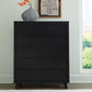 Danziar - Five Drawer Wide Chest - Black