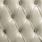 Vanaheim - Eastern King Bed - Beige Synthetic Leather & Antique White