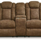 Wolfridge - Power Reclining Loveseat With Console /Adj Hdrst - Brindle