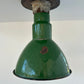 Original Vintage Rustic Industrial Green Enamel Gas Station Ceiling Light