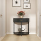 Artisan-Crafted Wave-Pattern Demi-Lune Console Table