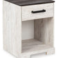 Shawburn - One Drawer Night Stand - Open Cubby - White / Black / Gray