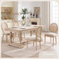 French Country Dining Chairs Set of 2 Upholstered with Rattan Back